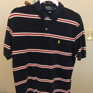 Polo by Ralph Lauren - Red, White, and Blue Striped Polo - Medium